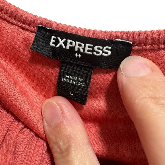 Express Bodysuit, On or Off the Shoulder, Salmon Colored, size Large EUC - Picture 3 of 5